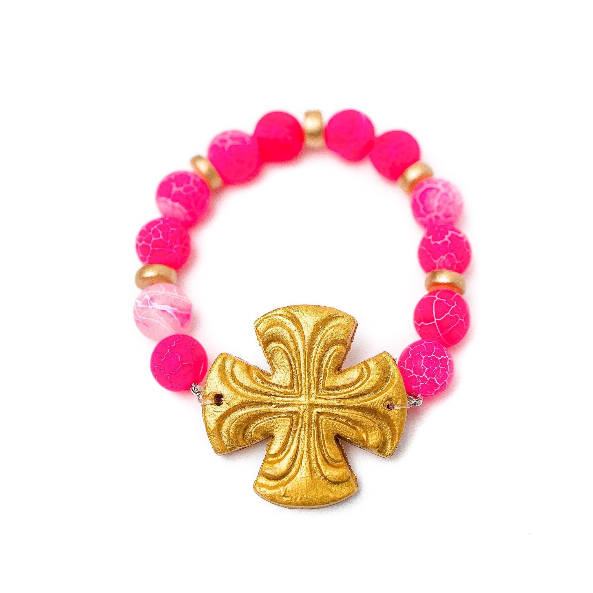 Cross Bracelet Gold/Pink