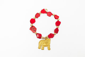 Red Nuggets with Bulldog Necklace