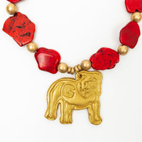 Red Nuggets with Bulldog Necklace