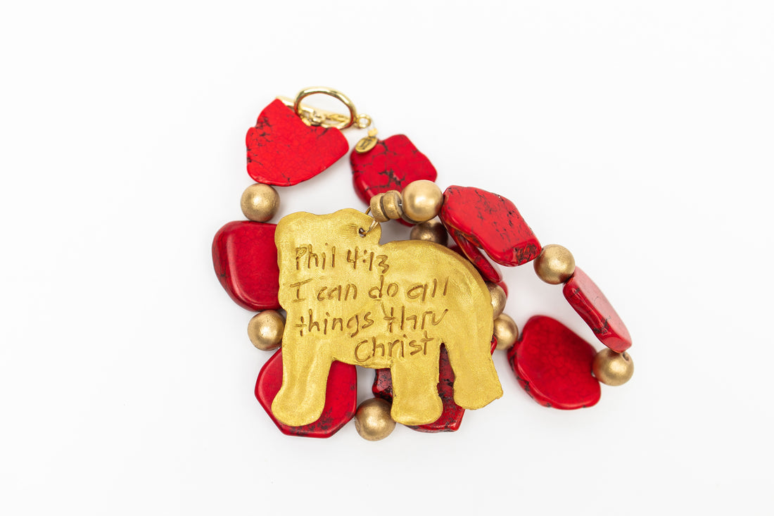 Red Nuggets with Bulldog Necklace