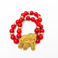 Red Jade Bulldog Bracelet