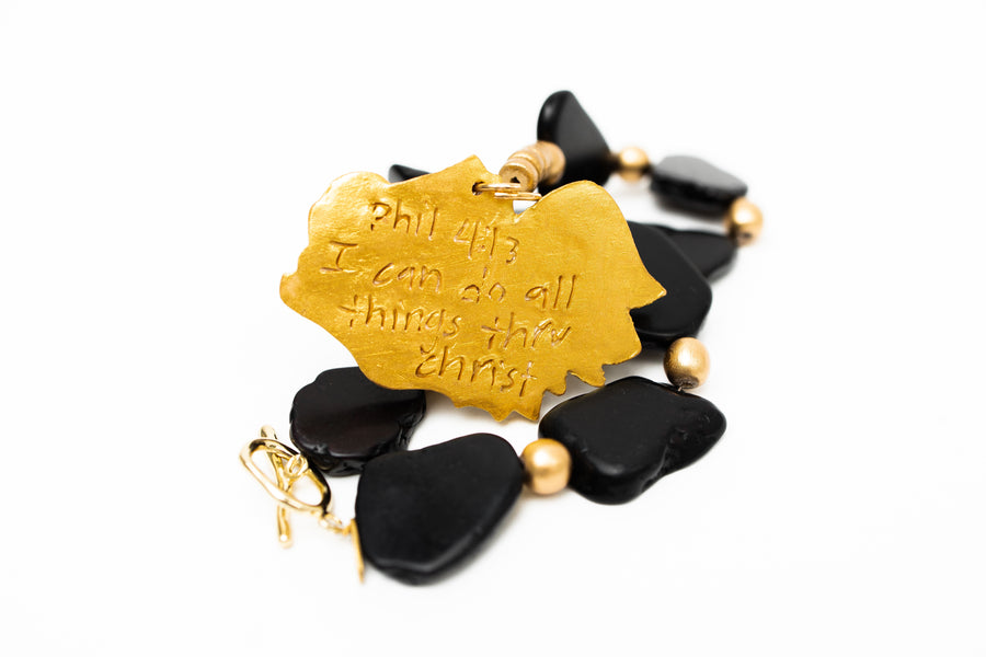 Black Nuggets with Gamecock Necklace