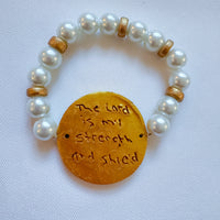 Pearl with Truth Cross Bracelet