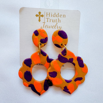 Orange & Purple Cutout Dangles