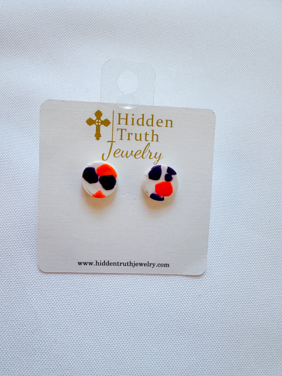 Orange & Purple Studs (small)