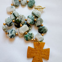 Neutral Green and White Rectangle nuggets with Anna