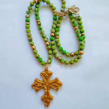 Green Sea Jasper with Cross