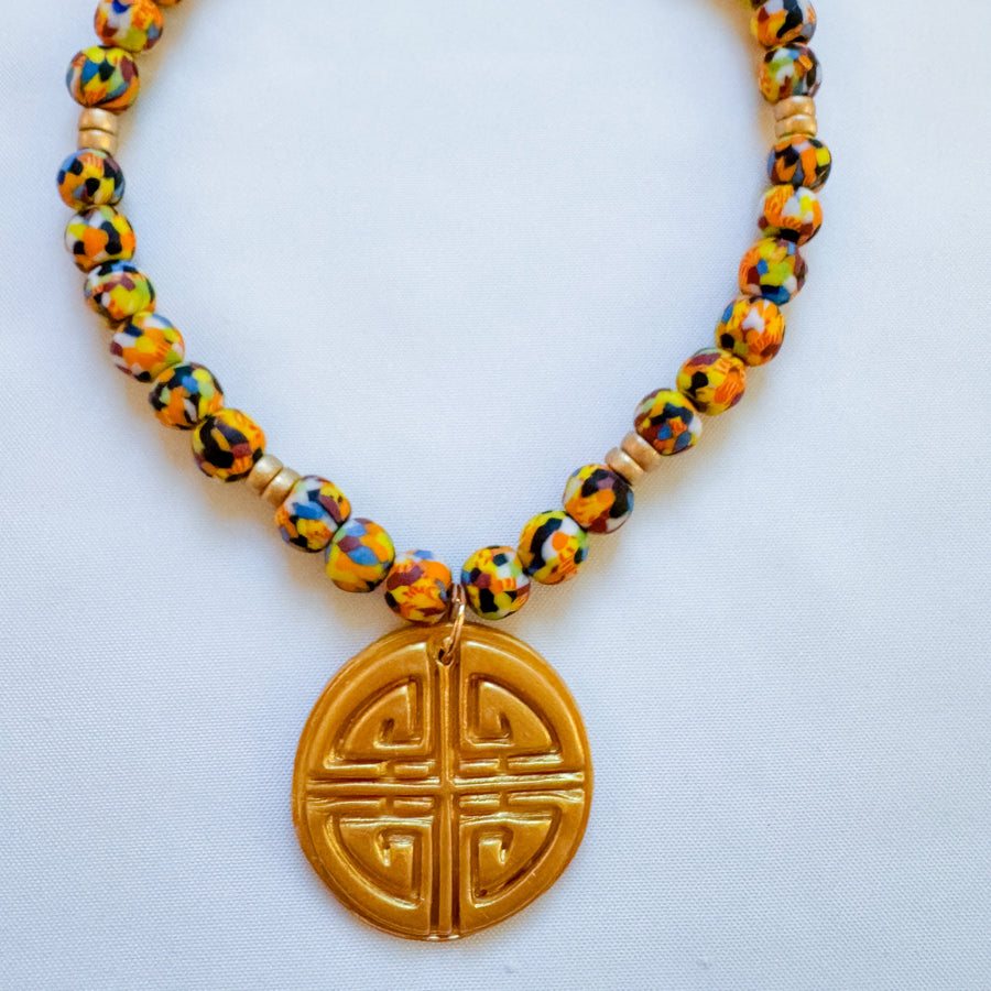 Yellow Multi Glass with Deborah Cross