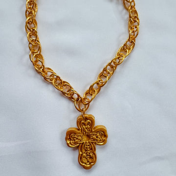 18" Gold Chain with Cherrie Cross