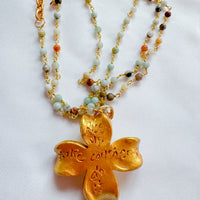 34" Amazonite Chain with Dogwood