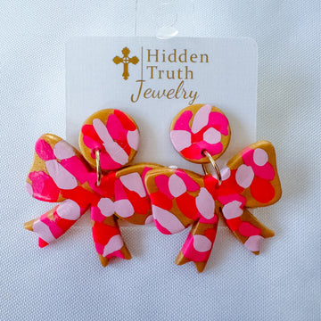 Multi Pink Bows Dangles