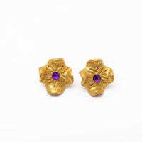 Tiny Gardenia Studs- Purple