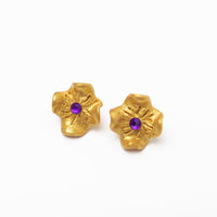 Tiny Gardenia Studs- Purple