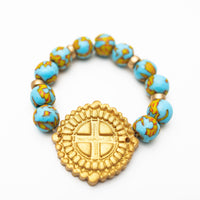 Blue and Yellow African Glass with Annette Cross