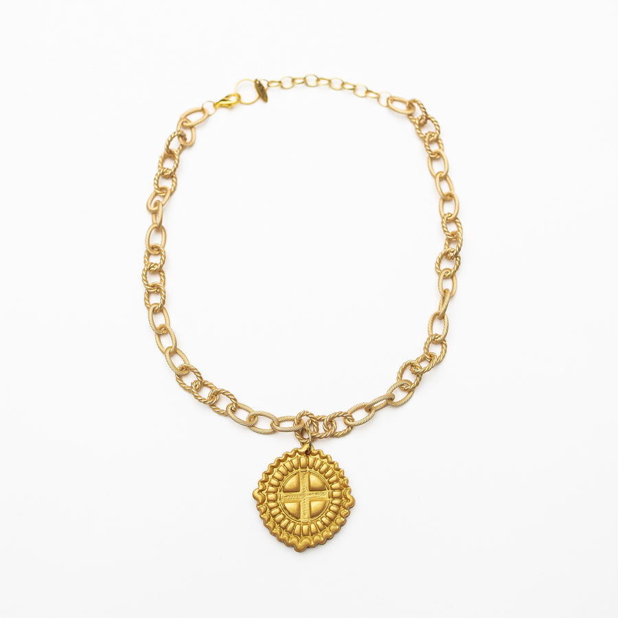 Gold Cable Chain with Annette Cross