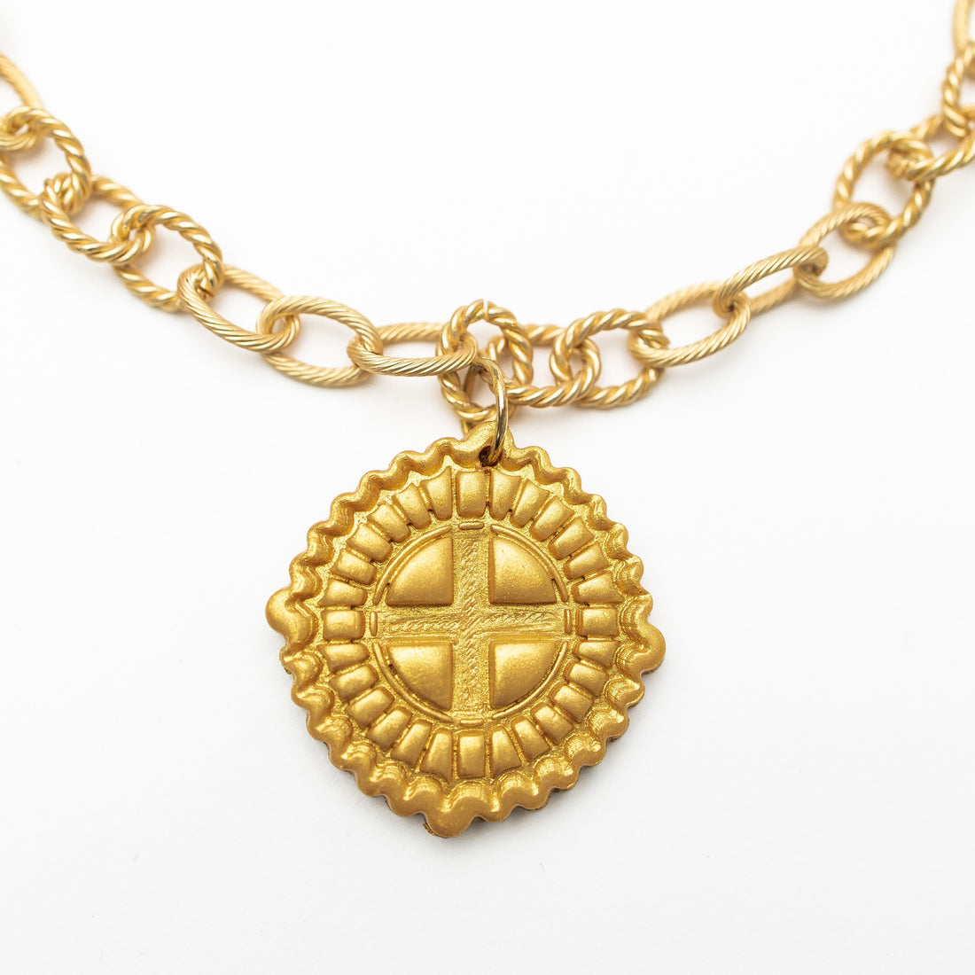 Gold Cable Chain with Annette Cross