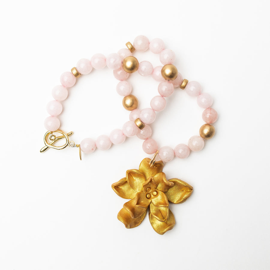 Light Pink Jade with Camellia Blossom