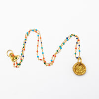 Multicolored Chain with Tiny Deborah Cross