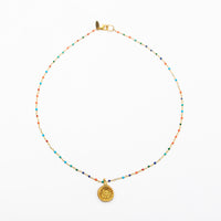 Multicolored Chain with Tiny Deborah Cross