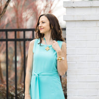 Multi Blue Colorblock with Rachel Cross