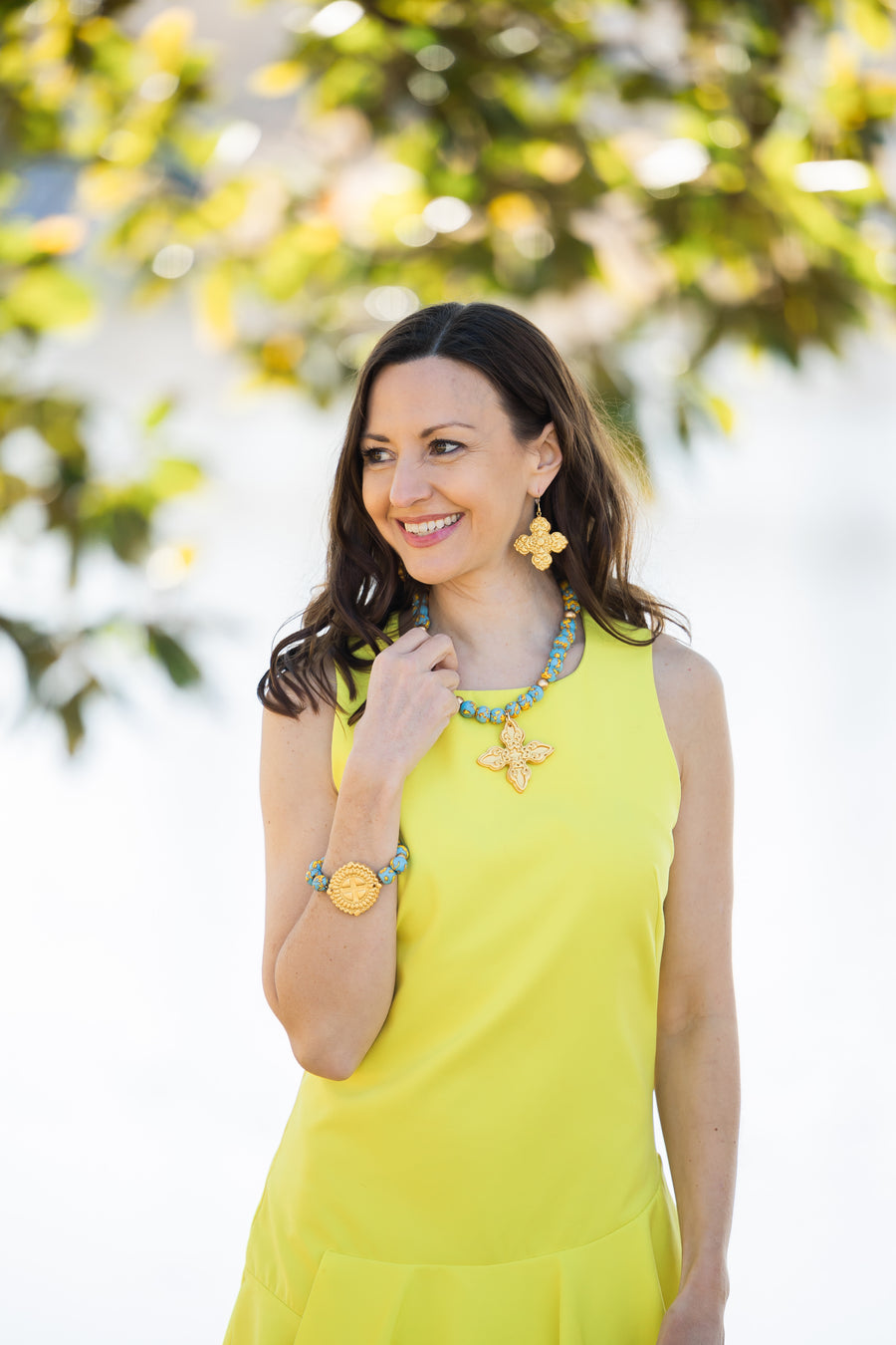 Blue and Yellow African Glass with Annette Cross