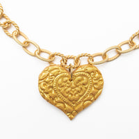 Gold Cable Chain with Heart