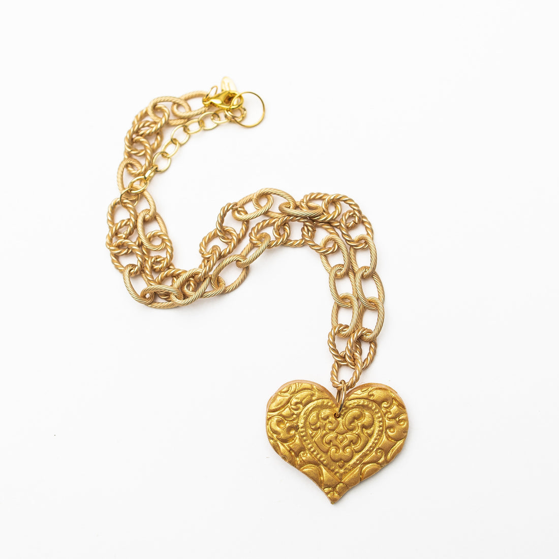 Gold Cable Chain with Heart