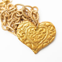 Gold Cable Chain with Heart