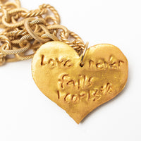 Gold Cable Chain with Heart