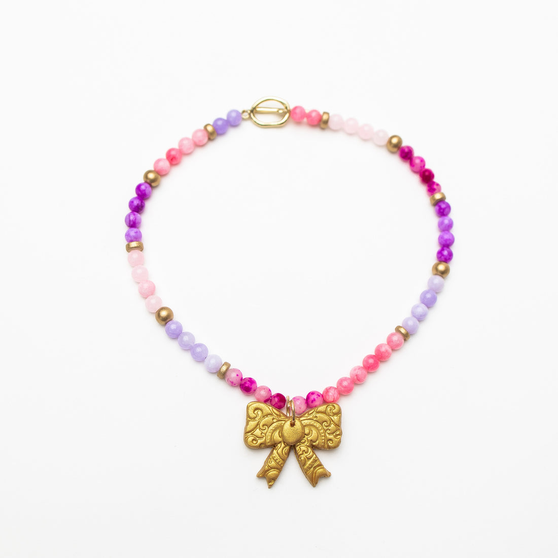 Pink & Purple Jade with Bow