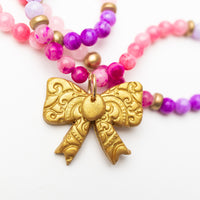 Pink & Purple Jade with Bow